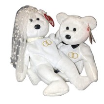Ty Beanie Baby Mr and Mrs Bear (Bride and Groom Wedding Teddy) Set of 2 ... - £8.17 GBP