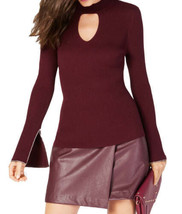 allbrand365 designer Womens Choker Neck Bell Sleeve Top Size Large Color Port - £54.05 GBP