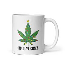 Pot Leaf Christmas Coffee &amp; Tea Mug Cup 420 Marijuana Stoner Themed Xmas Holiday - £15.92 GBP+