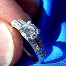 Earth mined Diamond Deco Engagement Ring 0.56 Carat Antique Platinum Solitaire - $4,745.25