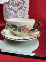 Vintage Franciscan Earthenware Desert Rose Cup &amp; Saucer Set Made in USA - £7.76 GBP