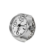 WATCH RING Finger Stretch Band Chrome Time Jewelry NEW Large Number Whit... - $130.10 MXN