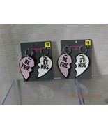 BFF Shared Heart Key Chain or Clip On Backpack Set 2 Piece - £1.55 GBP