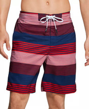 Speedo Men&#39;s Border Line Performance 20&quot; E-Boardshorts in Red Multi-Small - £17.98 GBP