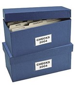 ABC Check Storage Box w/ 12 Dividers, 5&quot;x 9 3/4&quot;x 4 3/8&quot;, Blue - Set of 2 - £49.77 GBP