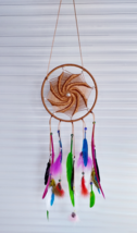 Handmade dream catchers with feathers, brown  long wall hanging decoration  - £23.98 GBP
