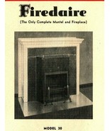 Vtg Advertising Flyer 1940s-50s Firedair Complete Fireplace &amp; Mantel Cin... - $16.78