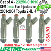 NEW OEM x4 Denso 12-Hole Upgrade Fuel Injectors for 2002-04 Toyota Camry 2.4L I4 - £170.15 GBP