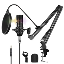 PULUZ FK1 KIT 7pcs Professional Studio Condenser Microphone, Metal, USB, XLR  - £57.55 GBP