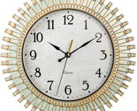 Retro Wall Clock, 12 Inch Silent Non-Ticking Clock, Aqua Battery Operate... - $24.44