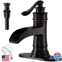 Bathlavish Oil Rubbed Bronze Waterfall Bathroom Faucet Single Handle Bat... - $95.57