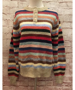 Vintage Barry Ashley Sweater Henley Striped Acrylic Women 42 - £38.54 GBP