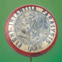 March Of Dimes 1939 Fight Infantile Paralysis Vintage Pin Button Pinback 30&#39;s - £8.08 GBP