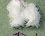 PUCCI PUPS POMERANIAN MALTESE PLUSH DOG WHITE LONG HAIR NEVER USED PURPL... - £8.63 GBP