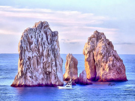 Fishing Boat Lands End Cabo San Lucas by Floyd Snyder Mexico Art Print 12x16  - £38.15 GBP