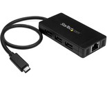 StarTech.com 3 Port USB C Hub with Ethernet - USB-C to 3X USB-A w/Power ... - £52.82 GBP