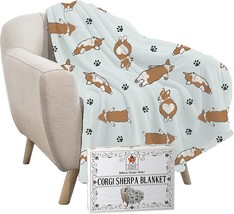 Corgi Sherpa Blanket - Cuddle Corgis | Corgi Blanket | Corgi Gifts For Corgi - £35.33 GBP