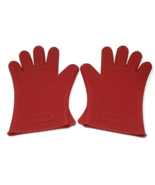 Mitts Silicone Hot Hands Oven BBQ Heat Resistant Non Slip Red Grilling C... - $17.67 CAD