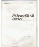 Sony FM Stereo/FM AM receiver Operating Instructions Manual Model STR-AV720 - $34.95