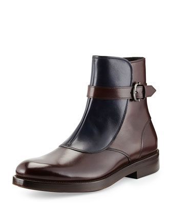 Handmade Men,s Jodhpur Boots,two tone leather brown and blue boots