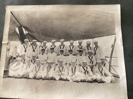 Antique WW1 photo USN Officers Navy Sailors On Covered Ship Deck album CA 1915 - $17.01