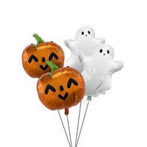 Halloween Pumpkin Cute Ghost Balloons Kit 4Pcs, 20&#39;&#39; Spooky Ghost Foil Balloons  - £17.25 GBP