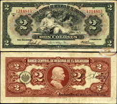 El Salvador. Banknote 2 colones. 1942. VF. Paper. Cat# P.76 - £229.28 GBP