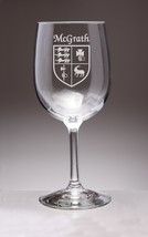 McGrath Irish Coat of Arms Wine Glasses - Set of 4 (Sand Etched) - £53.77 GBP