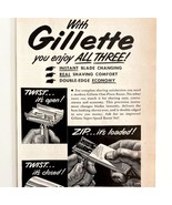 Gillette Shaving Razors Blue Blades Advertisement 1949 Super Speed DWS6A - $34.27 CAD