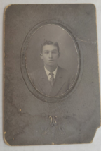 Vintage Cabinet Card Portrait of Young Man in Dark Suit - £14.28 GBP