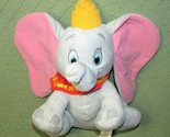 KOHLS DISNEY DUMBO 11&quot; PLUSH STUFFED ANIMAL 2014 GRAY ELEPHANT PINK EARS... - $9.00