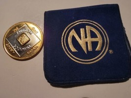 Narcotics Anonymous NA Medallion Chip Token, 4 Years,  WSO 1991 Gold Silver - £27.41 GBP