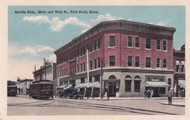 Marble Building Fort Scott Kansas KS Main and Wall St. Postcard D30 - £2.41 GBP