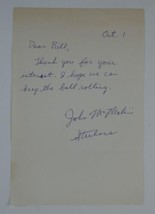 John McMakin Signed 6x9 Letter ALS Autographed Pittsburgh Steelers To Bill - £39.44 GBP