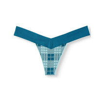 No Boundaries Ladies Seamless Thong Panty Blue Plaid Size 3XL - £15.97 GBP