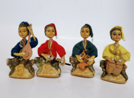 VTG  Tilso Golden Fantasy Pixie Elves w/ Musical Instruments Christmas figurines - £44.27 GBP