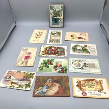 Vintage Christmas Postcards Lot Of 12 Embossed Used &amp; Unused Early 1900s... - £14.13 GBP