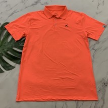 Proud 90 Mens Golf Polo Shirt Size L Neon Orange Short Sleeve Solid Stretch - $497.49 MXN