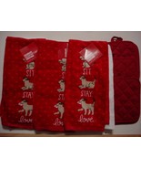 (6) Set of Valentine&#39;s Kitchen Towels-New with (6) Pot Holders - £15.02 GBP