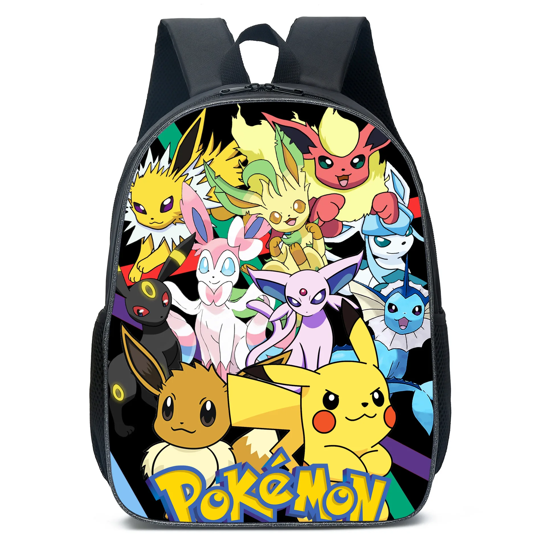 Pokemon School Bags Backpack Pikachu Eevee Anime Figures Kids Bags Big Capacity - £17.99 GBP