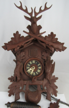 antique hunter cuckoo clock GERMANY old weights Black Forest GM ANGEM - £175.85 GBP