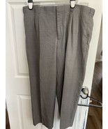 L.L. Bean Size 40W (40X30) Grey Wool Pleated Dress Pants Comfort Waist 1... - £8.92 GBP