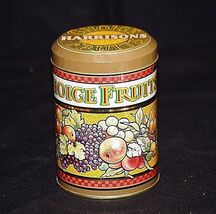 England Lithograph Tin Can Harrisons Choice Fruits Advertising Container - $9.89