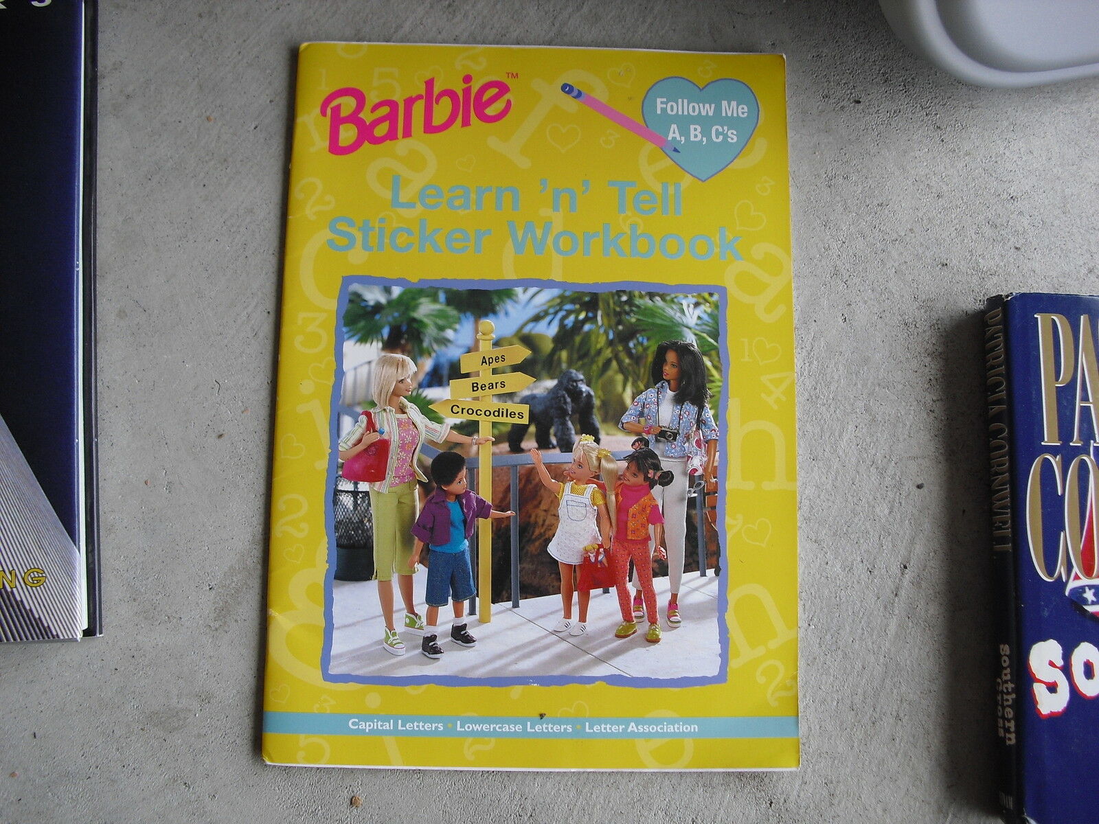 1999 Softcover Book Barbie Learn n Tell Sticker Workbook A B C&#39;s - $17.82