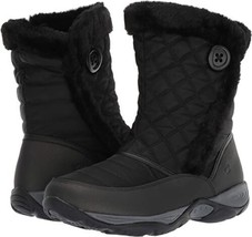 NEW EASY SPIRIT BLACK FUR WEDGE COMFORT WATER PROOF FUR  BOOTS SIZE 8 M ... - £64.64 GBP