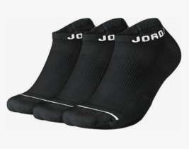 Nike Jordan Everyday Max No Show 3 Pack Socks SX5546 010 Dri-Fit Black  L 8-12 - £18.06 GBP