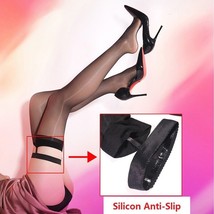 Womens Oily Shiny Bright Shimmery Stockings Silicon Anti Slip Elastic Le... - £8.64 GBP