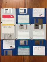 9 Vintage Macintosh Ellen &amp; Ken Letters Travel Notes Art Resume 3.5 Flop... - $24.99