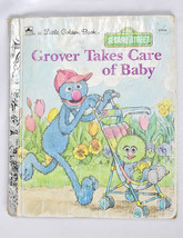 Vintage Little Golden Book Sesame Street Grover Takes Care of Baby - £4.72 GBP