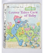 Vintage Little Golden Book Sesame Street Grover Takes Care of Baby - £4.64 GBP